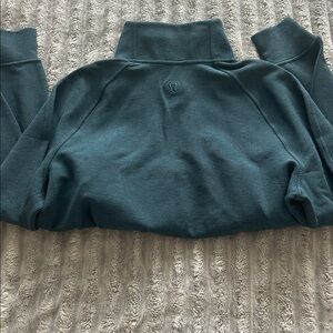 lululemon athletica Blue Scuba Cropped 1/2 Zip Funnel Neck Jacket